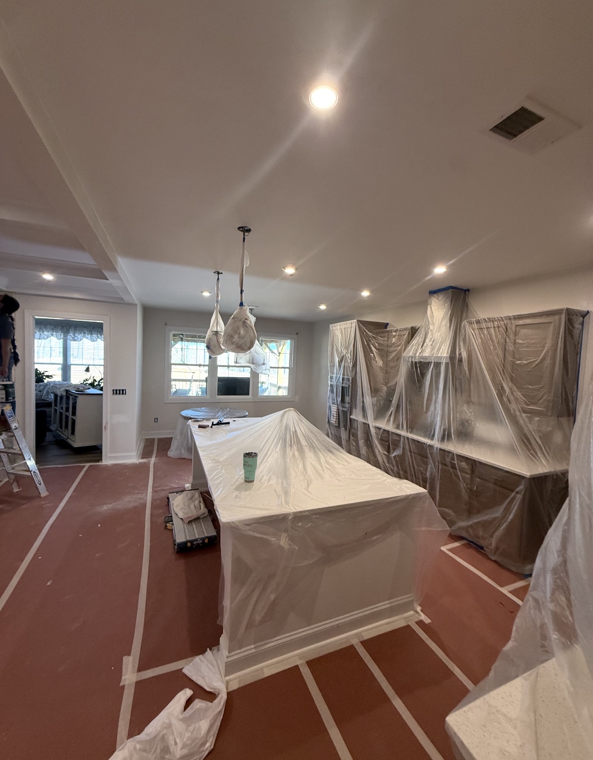 Kitchen walls prepped for finishing